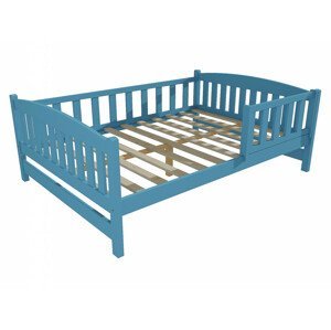 Dětská postel DP 002 XL se zábranou (Rozměr: 160 x 200 cm, Barva dřeva: barva modrá)