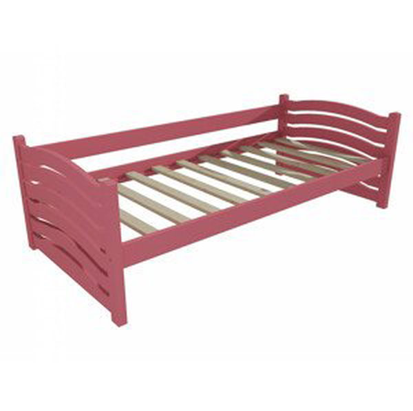 Dětská postel DP 004 (Rozměr: 80 x 170 cm, Barva dřeva: barva růžová)