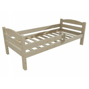 Dětská postel DP 005 se zábranou (Rozměr: 70 x 160 cm, Barva dřeva: surové dřevo)