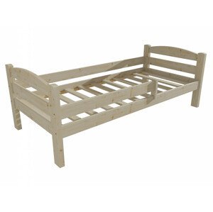 Dětská postel DP 005 se zábranou (Rozměr: 90 x 190 cm, Barva dřeva: surové dřevo)