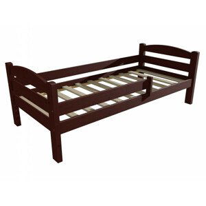 Dětská postel DP 005 se zábranou (Rozměr: 70 x 160 cm, Barva dřeva: moření ořech)
