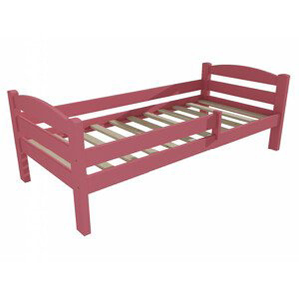 Dětská postel DP 005 se zábranou (Rozměr: 90 x 170 cm, Barva dřeva: barva růžová)