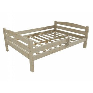 Dětská postel DP 005 XL se zábranou (Rozměr: 120 x 200 cm, Barva dřeva: surové dřevo)