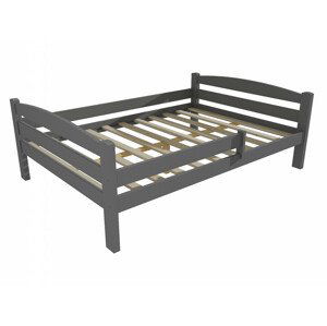 Dětská postel DP 005 XL se zábranou (Rozměr: 120 x 200 cm, Barva dřeva: barva šedá)