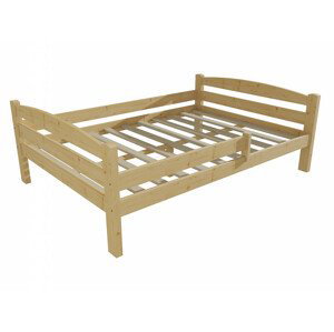 Dětská postel DP 005 XL se zábranou (Rozměr: 120 x 200 cm, Barva dřeva: bezbarvý lak)