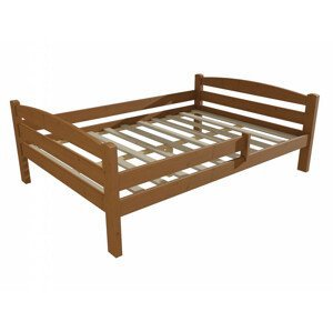 Dětská postel DP 005 XL se zábranou (Rozměr: 120 x 200 cm, Barva dřeva: moření dub)