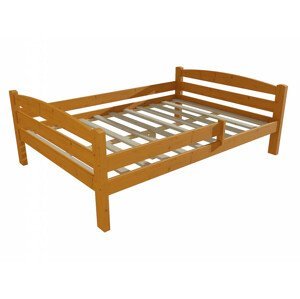 Dětská postel DP 005 XL se zábranou (Rozměr: 120 x 200 cm, Barva dřeva: moření olše)
