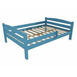 Dětská postel DP 005 XL se zábranou (Rozměr: 120 x 200 cm, Barva dřeva: barva modrá)
