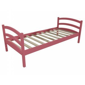 Dětská postel DP 006 (Rozměr: 70 x 160 cm, Barva dřeva: barva růžová)