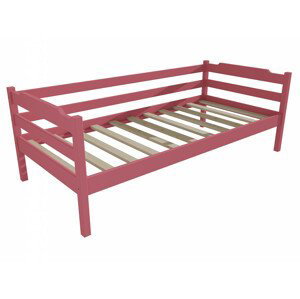 Dětská postel DP 007 (Rozměr: 70 x 160 cm, Barva dřeva: barva růžová)