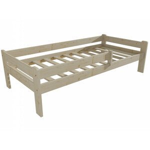 Dětská postel DP 012 se zábranou (Rozměr: 70 x 160 cm, Barva dřeva: surové dřevo)