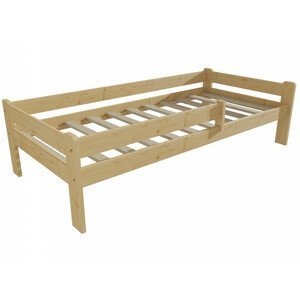Dětská postel DP 012 se zábranou (Rozměr: 70 x 160 cm, Barva dřeva: bezbarvý lak)