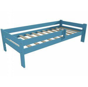 Dětská postel DP 012 se zábranou (Rozměr: 80 x 170 cm, Barva dřeva: barva modrá)