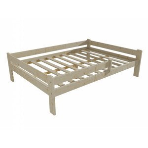Dětská postel DP 012 XL se zábranou (Rozměr: 140 x 200 cm, Barva dřeva: surové dřevo)