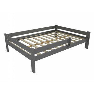 Dětská postel DP 012 XL se zábranou (Rozměr: 120 x 200 cm, Barva dřeva: barva šedá)