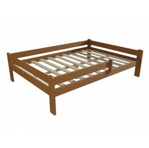 Dětská postel DP 012 XL se zábranou (Rozměr: 120 x 200 cm, Barva dřeva: moření dub)