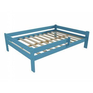 Dětská postel DP 012 XL se zábranou (Rozměr: 120 x 200 cm, Barva dřeva: barva modrá)