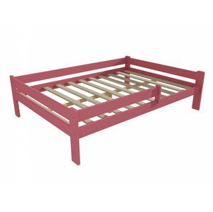 Dětská postel DP 012 XL se zábranou (Rozměr: 120 x 200 cm, Barva dřeva: barva růžová)