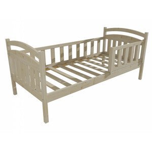 Dětská postel DP 014 se zábranou (Rozměr: 70 x 160 cm, Barva dřeva: surové dřevo)