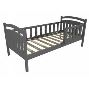 Dětská postel DP 014 se zábranou (Rozměr: 70 x 160 cm, Barva dřeva: barva šedá)