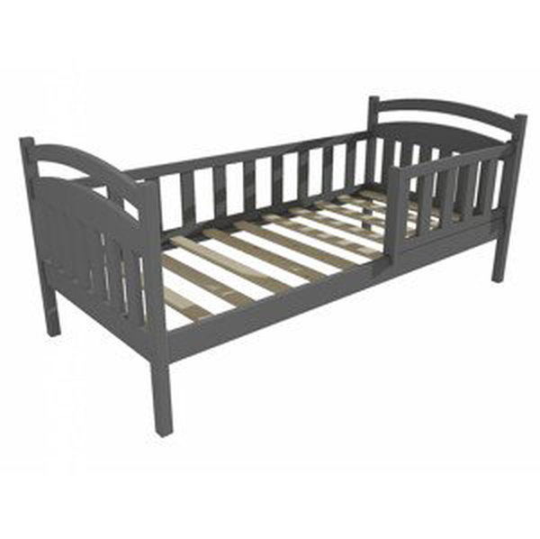 Dětská postel DP 014 se zábranou (Rozměr: 80 x 190 cm, Barva dřeva: barva šedá)