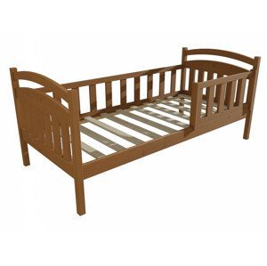 Dětská postel DP 014 se zábranou (Rozměr: 90 x 190 cm, Barva dřeva: moření dub)