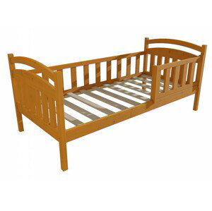 Dětská postel DP 014 se zábranou (Rozměr: 70 x 160 cm, Barva dřeva: moření olše)