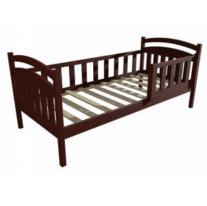 Dětská postel DP 014 se zábranou (Rozměr: 90 x 190 cm, Barva dřeva: moření ořech)