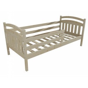 Dětská postel DP 015 se zábranou (Rozměr: 90 x 190 cm, Barva dřeva: surové dřevo)