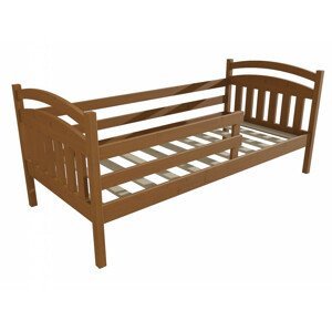 Dětská postel DP 015 se zábranou (Rozměr: 70 x 160 cm, Barva dřeva: moření dub)