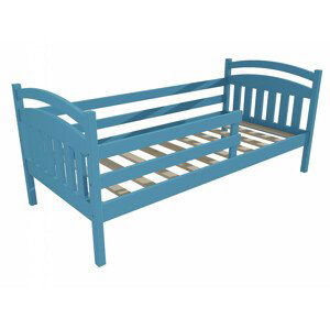 Dětská postel DP 015 se zábranou (Rozměr: 70 x 160 cm, Barva dřeva: barva modrá)