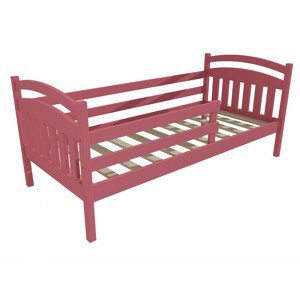 Dětská postel DP 015 se zábranou (Rozměr: 90 x 200 cm, Barva dřeva: barva růžová)