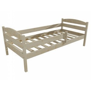 Dětská postel DP 017 se zábranou (Rozměr: 70 x 160 cm, Barva dřeva: surové dřevo)