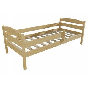 Dětská postel DP 017 se zábranou (Rozměr: 90 x 200 cm, Barva dřeva: surové dřevo)