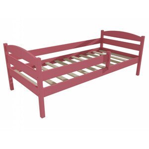 Dětská postel DP 017 se zábranou (Rozměr: 70 x 160 cm, Barva dřeva: barva růžová)