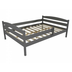 Dětská postel DP 017 XL se zábranou (Rozměr: 120 x 200 cm, Barva dřeva: barva šedá)