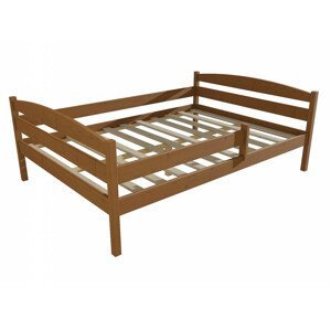 Dětská postel DP 017 XL se zábranou (Rozměr: 120 x 200 cm, Barva dřeva: moření dub)