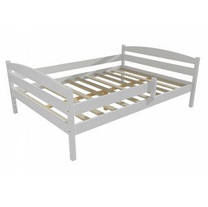 Dětská postel DP 017 XL se zábranou (Rozměr: 120 x 200 cm, Barva dřeva: barva bílá)