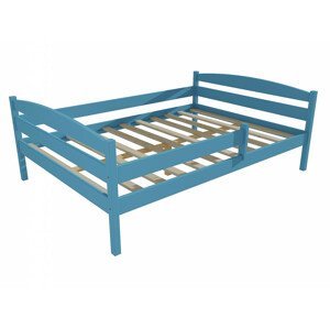 Dětská postel DP 017 XL se zábranou (Rozměr: 120 x 200 cm, Barva dřeva: barva modrá)