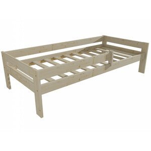 Dětská postel DP 018 se zábranou (Rozměr: 70 x 160 cm, Barva dřeva: surové dřevo)