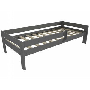 Dětská postel DP 018 se zábranou (Rozměr: 70 x 160 cm, Barva dřeva: barva šedá)