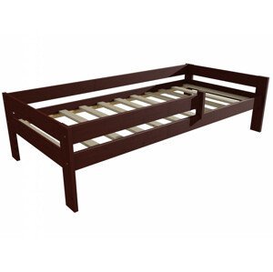 Dětská postel DP 018 se zábranou (Rozměr: 90 x 180 cm, Barva dřeva: moření ořech)