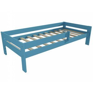 Dětská postel DP 018 se zábranou (Rozměr: 70 x 160 cm, Barva dřeva: barva modrá)