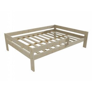 Dětská postel DP 018 XL se zábranou (Rozměr: 120 x 200 cm, Barva dřeva: surové dřevo)