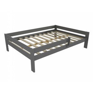 Dětská postel DP 018 XL se zábranou (Rozměr: 140 x 200 cm, Barva dřeva: barva šedá)