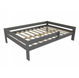 Dětská postel DP 018 XL se zábranou (Rozměr: 160 x 200 cm, Barva dřeva: barva šedá)