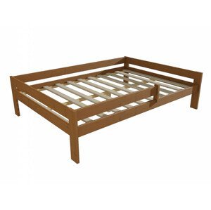Dětská postel DP 018 XL se zábranou (Rozměr: 160 x 200 cm, Barva dřeva: moření dub)