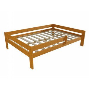 Dětská postel DP 018 XL se zábranou (Rozměr: 120 x 200 cm, Barva dřeva: moření olše)