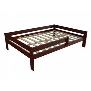 Dětská postel DP 018 XL se zábranou (Rozměr: 120 x 200 cm, Barva dřeva: moření ořech)