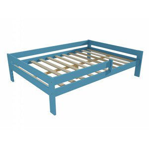 Dětská postel DP 018 XL se zábranou (Rozměr: 120 x 200 cm, Barva dřeva: barva modrá)
